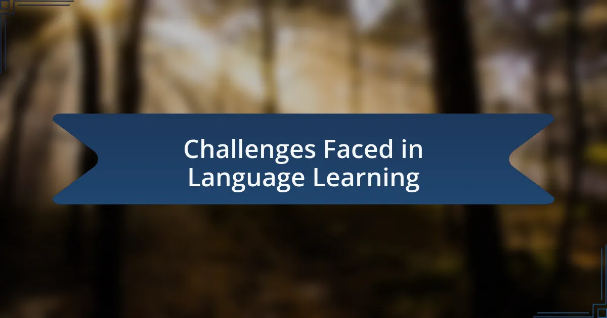 Challenges Faced in Language Learning