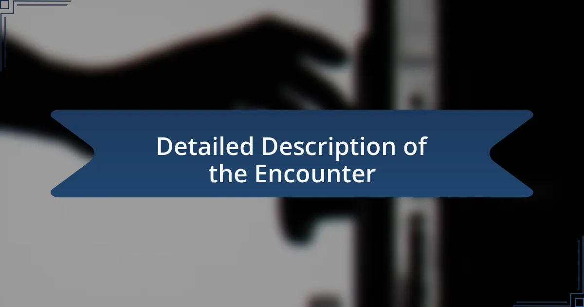 Detailed Description of the Encounter