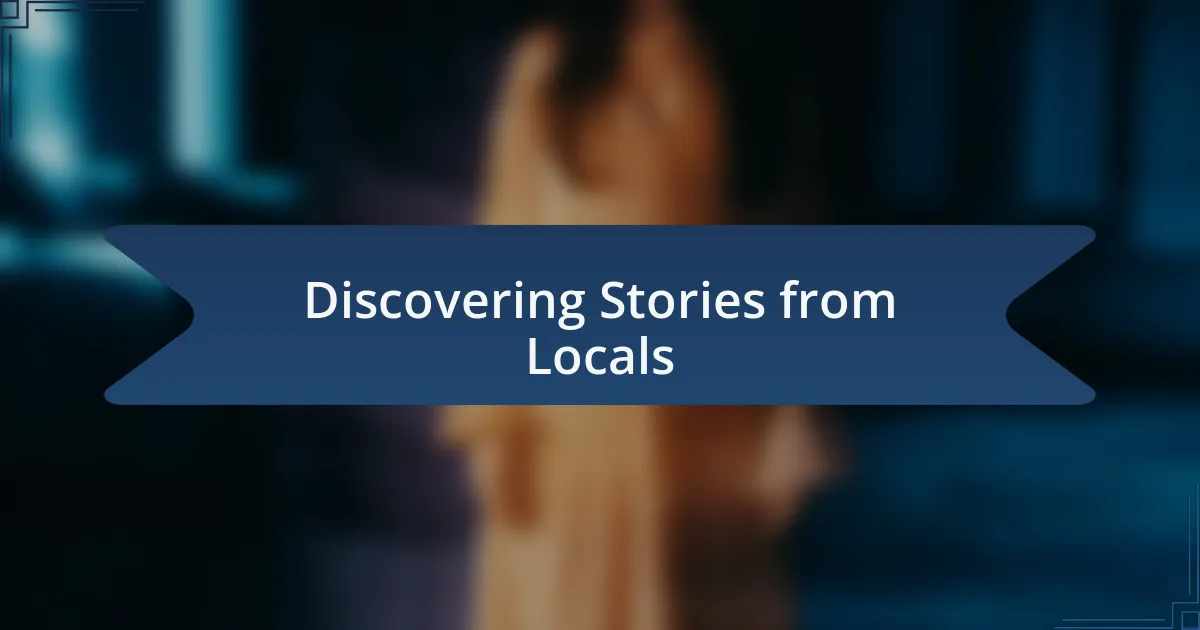 Discovering Stories from Locals