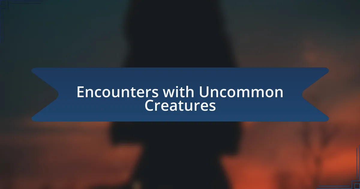 Encounters with Uncommon Creatures