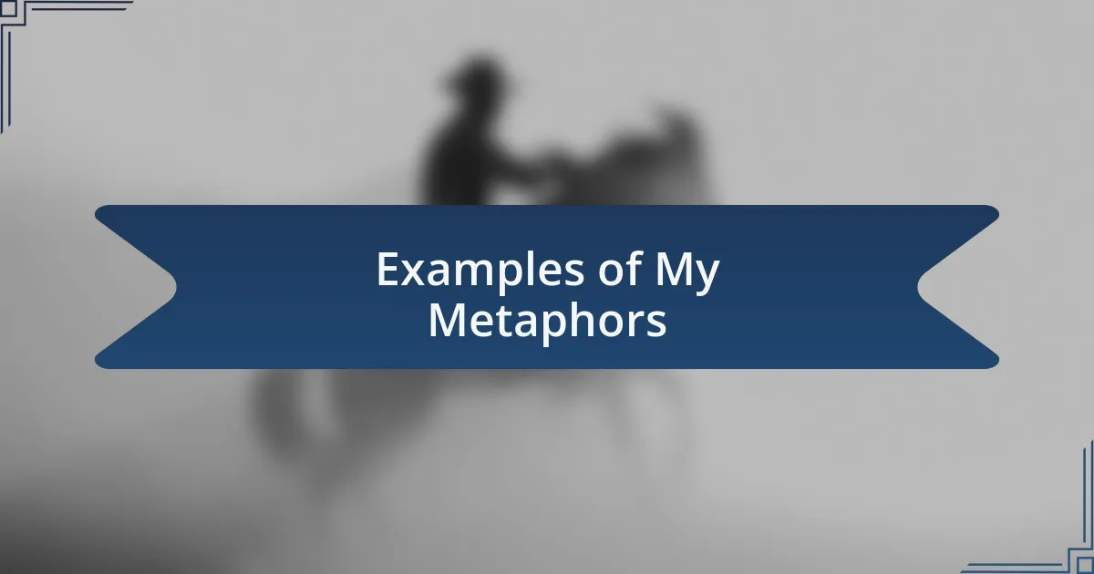 Examples of My Metaphors