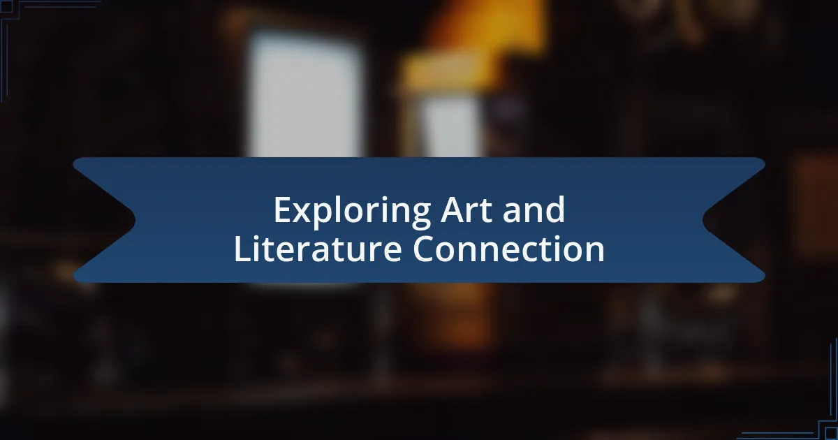 Exploring Art and Literature Connection