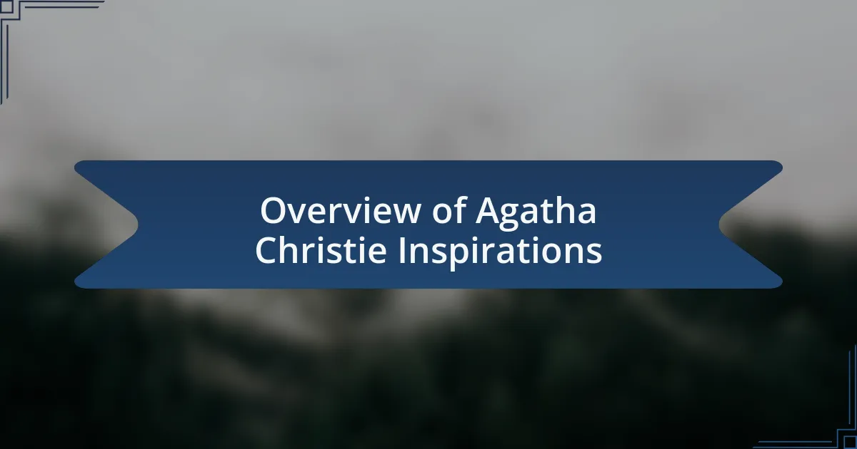 Overview of Agatha Christie Inspirations