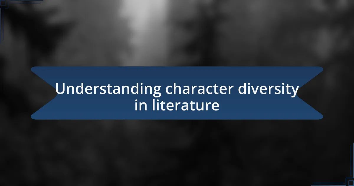 Understanding character diversity in literature