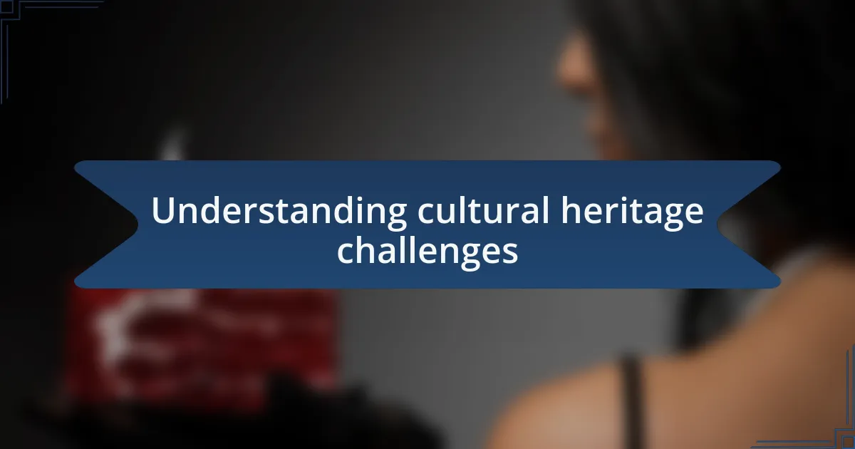 Understanding cultural heritage challenges
