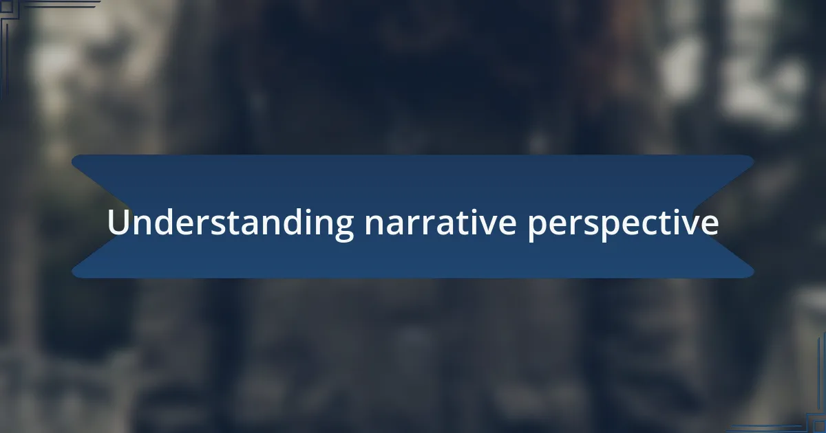 Understanding narrative perspective